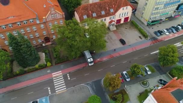 Вища Школа Elk Liceum Aerial View Poland Кадри Високої Якості — стокове відео