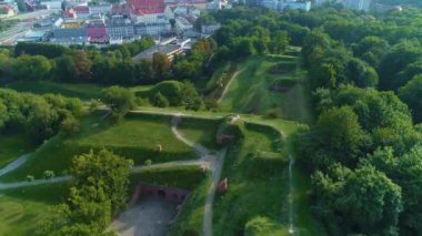 Manzara Dolu Dağı Gdansk Gora Gradowa Hava Görüntüsü Polonya. Yüksek kalite 4k görüntü