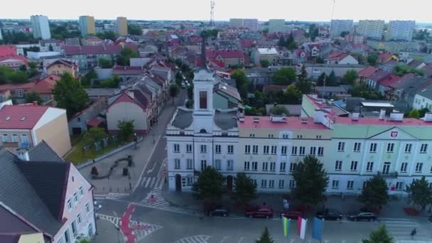 Eldership Council Ostroleka Starostwo Urzad Miasta Aerial View Polen Hoge — Stockvideo
