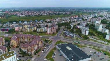 Güzel Konut Swobodna Sokağı Bialystok Krajobraz Hava Manzaralı Polonya. Yüksek kalite 4k görüntü
