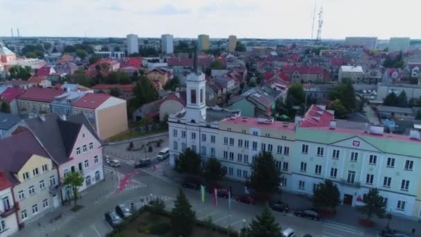 Совет Старейшин Ostroleka Starostwo Urzad Miasta Aerial View Poland Высококачественные — стоковое видео