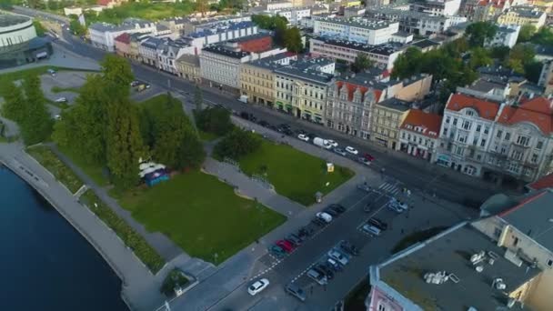 Mostowa Theater Square Bydgoszcz Plac Teatralny Aerial View Poland High — Stock Video