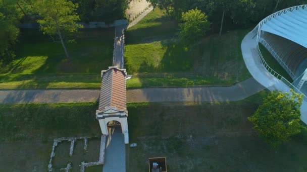 Amfitiyatro Biala Podlaska Zespol Sarayı Radziwilow Hava Görüntüsü Polonya Yüksek — Stok video