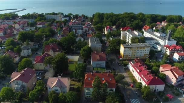 Vackra Landskap Ustka Piekny Krajobraz Flygfoto Polen Högkvalitativ Film — Stockvideo