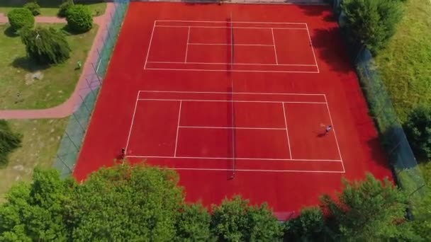 Tennis Hotel Astor Jastrzebia Gora Korty Tenisowe Vista Aérea Polónia — Vídeo de Stock