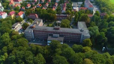 Szczecin Szpital Wojskowy Havaalanı Polonya Askeri Hastanesi. Yüksek kalite 4k görüntü