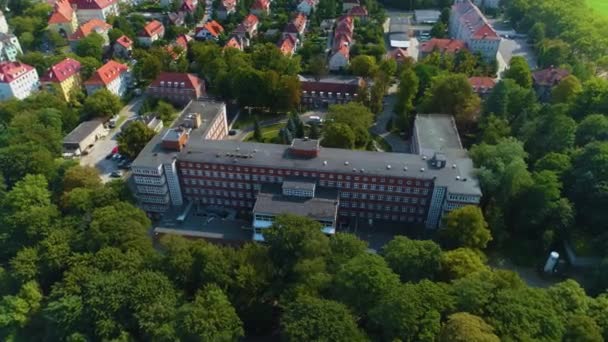 Ospedale Militare Szczecin Szpital Wojskowy Vista Aerea Polonia Filmati Alta — Video Stock