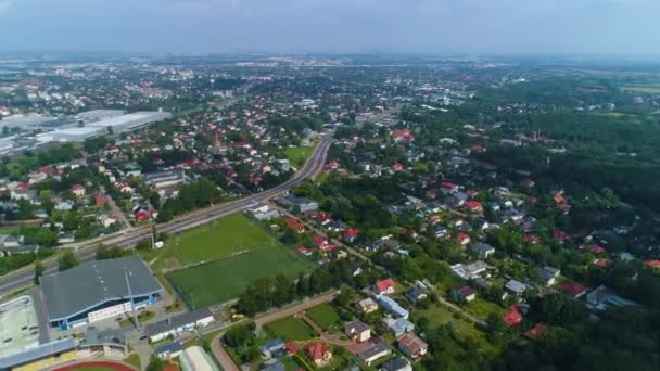 Vackra Panorama Preuszkow Krajobraz Flygfoto Polen Högkvalitativ Film — Stockvideo