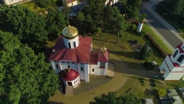 Ορθόδοξο Κοιμητήριο Podlaska Cmentarz Prawoslawny Aerial View Πολωνία Υψηλής Ποιότητας — Αρχείο Βίντεο