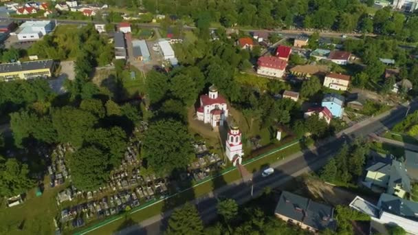 Orthodoxe Begraafplaats Podlaska Cmentarz Prawoslawny Aerial View Polen Hoge Kwaliteit — Stockvideo