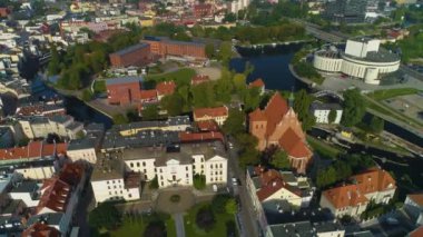 Güzel manzara Bydgoszcz Krajobraz Hava Görüntüsü Polonya. Yüksek kalite 4k görüntü