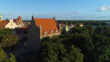 Üniversitenin Maksimum Plağı Mariana Rapackiego Torun Muzeum Hava Görüntüsü Polonya. Yüksek kalite 4k görüntü