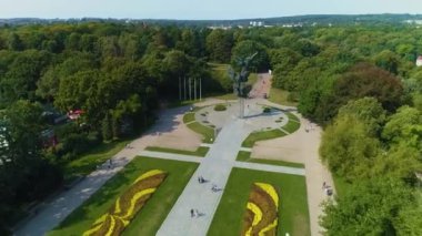 Polonyalıların Eylemi Anıtı Szczecin Pomnik Czynu Polakow Hava Görüntüsü Polonya. Yüksek kalite 4k görüntü