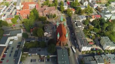 Wejherowo Kilisesi Kosciol Kostki Havacılık Merkezi Polonya. Yüksek kalite 4k görüntü