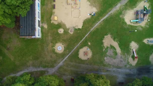 Playground Park Aleksandra Siedlce Aerial View Poland Кадри Високої Якості — стокове відео