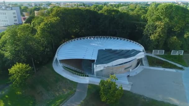 Amfitiyatro Biala Podlaska Zespol Sarayı Radziwilow Hava Görüntüsü Polonya Yüksek — Stok video