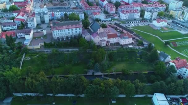 卡普钦修道院兄弟Lomza Klasztor Kapucynow Aerial View Poland 高质量的4K镜头 — 图库视频影像