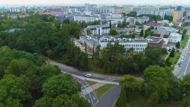 儿科医院Bialystok Szpital Oddzial Pediatrii Aerial View Poland 高质量的4K镜头 — 图库视频影像