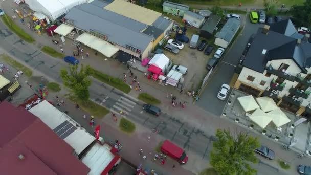 Gyönyörű Táj Main Street Mielno Piekny Krajobraz Aerial View Lengyelország — Stock videók