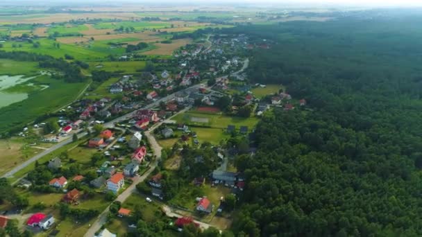 Όμορφο Τοπίο Katy Rybackie Piekny Krajobraz Αεροφωτογραφία Πολωνία Υψηλής Ποιότητας — Αρχείο Βίντεο
