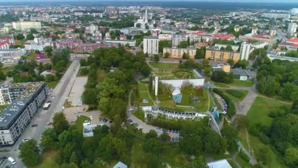 Gyönyörű Opera Filharmonikusok Bialystok Filharmónia Aerial View Lengyelország Kiváló Minőségű — Stock videók