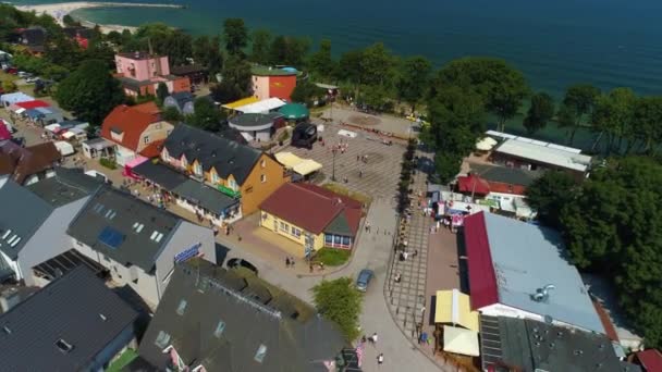 Πλατεία Θέασης Στο Jaroslawiec Plac Widokowy Roza Wiatrow Aerial View — Αρχείο Βίντεο