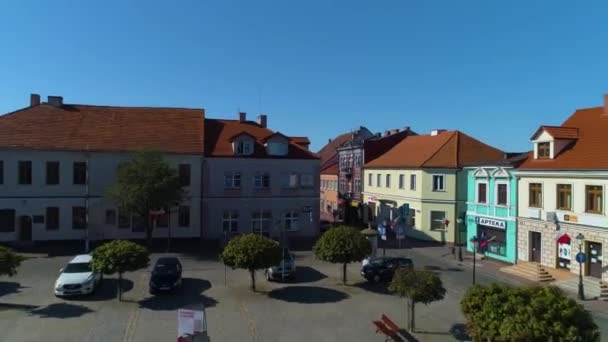 Centrum Oude Stadsmarkt Konin Stare Miasto Rynek Aerial View Polen — Stockvideo