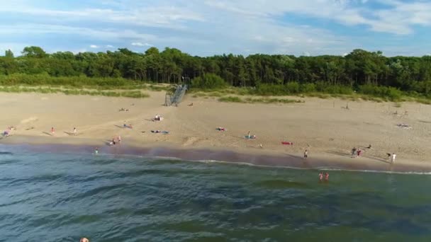 Plage Mer Baltique Dziwnow Plaza Morze Baltyckie Vue Aérienne Pologne — Video