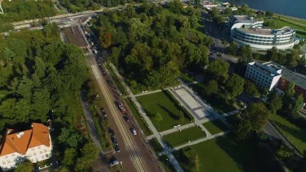 Chopin Street Panorama Torun Krajobraz Aerial View Poland 高质量的4K镜头 — 图库视频影像