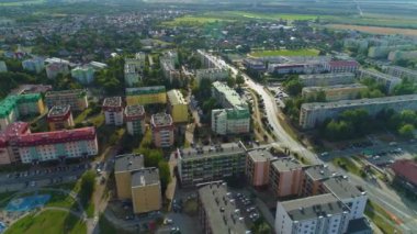 Konut Osiedle Jagiellonskie Biala Podlaska Hava Görünümü Polonya. Yüksek kalite 4k görüntü