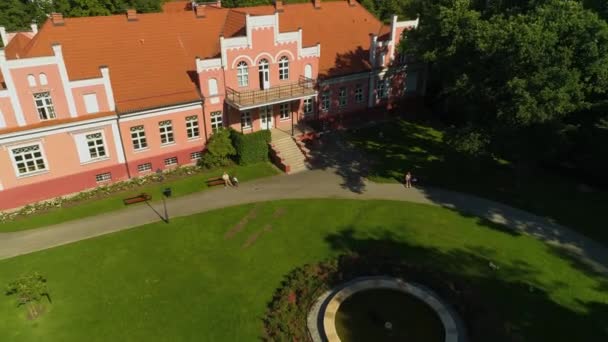 Museum Writings Wejherowo Muzeum Palac Park Downtown Aerial View Polen — Stockvideo
