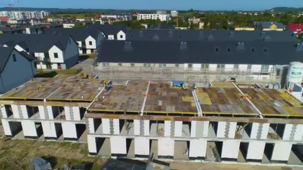 House Construction Rumia Budowa Domu Aerial View Poland Vysoce Kvalitní — Stock video