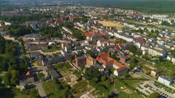 Vackra Panorama Wejherowo Krajobraz Flygfoto Polen Högkvalitativ Film — Stockvideo