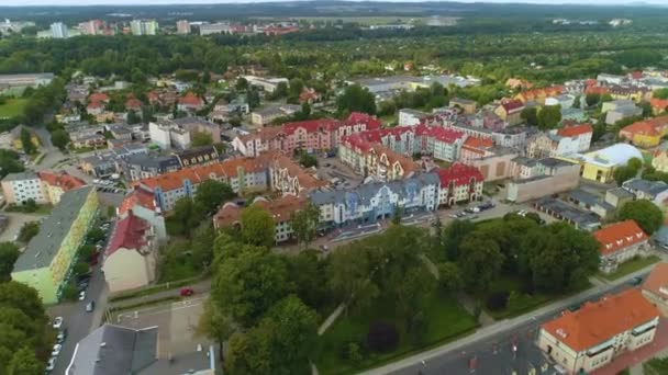 Krásné Krajinné Mrakodrapy Pila Krajobraz Osiedle Wiezowce Aerial View Polsko — Stock video