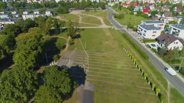 Memorial Park Rumia Park Pamieci Pomnik Vista Aérea Polônia Imagens — Vídeo de Stock