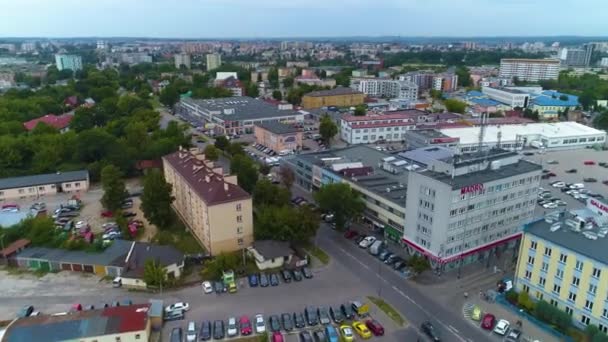 Zwyciestwa Street Bialystok Dworzec Ulica Aerial View Lengyelország Kiváló Minőségű — Stock videók