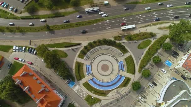 Constitution Square Pila Plac Konstytucji Aerial View Polsko Vysoce Kvalitní — Stock video