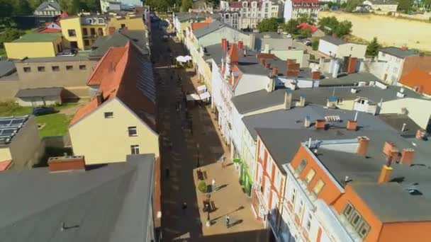 Street Sobieskiego Centrum Rynek Market Wejherowo Aerial View Poland Vysoce — Stock video