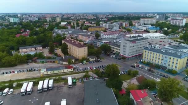 Zwyciestwa Street Bialystok Dworzec Ulica Aerial View Poland 高质量的4K镜头 — 图库视频影像