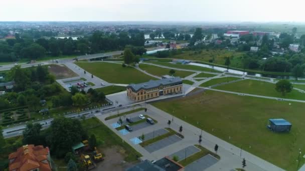 Boulevards Czarna Hancza Suwalki Bulwar Aerial View Poland Vysoce Kvalitní — Stock video