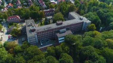 Szczecin Szpital Wojskowy Havaalanı Polonya Askeri Hastanesi. Yüksek kalite 4k görüntü