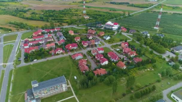 Lomza Domki Evleri Jednorodzinne Hava Görüntülü Polonya Yüksek Kalite Görüntü — Stok video