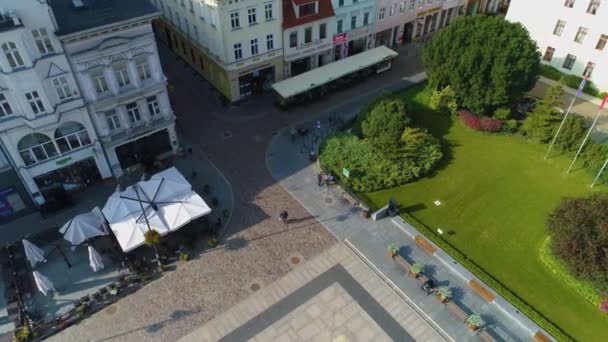 Old Town Market Bydgoszcz Stary Rynek Centrum Aerial View Poland — Stock Video