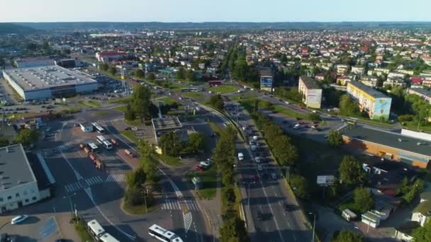 Panorama Crossroads Sobieskiego Grunwaldzka Rumia Aerial View Polsko Vysoce Kvalitní — Stock video