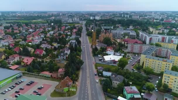 Ortodox Templom Bialystok Cerkiew Swietego Ducha Aerial View Lengyelország Kiváló — Stock videók