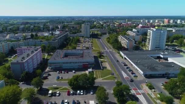 Nákupní Centrum Konin Galeria Sklepy Aerial View Polsko Vysoce Kvalitní — Stock video