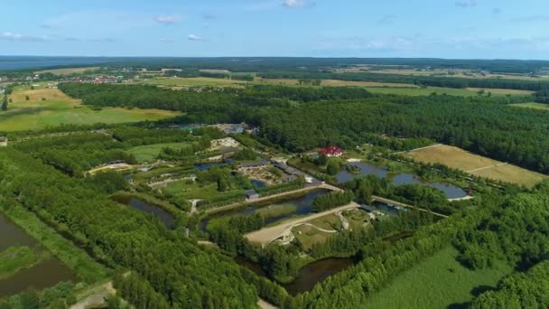 Πάρκο Διασκέδασης Πανόραμα Στη Leba Park Rozrywski Leba Park Aerial — Αρχείο Βίντεο