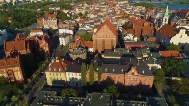 Praça Cidade Velha Torun Stary Rynek Vista Aérea Polônia Imagens — Vídeo de Stock