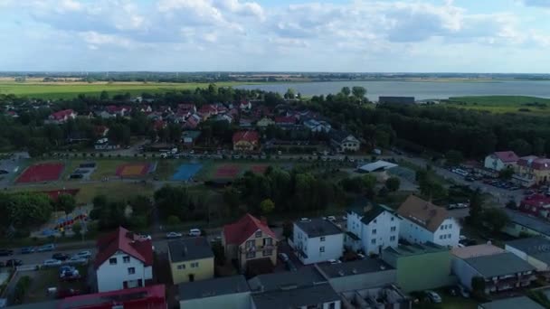 Vackra Landskap Dzwirzyno Piekny Krajobraz Antenn View Poland Högkvalitativ Film — Stockvideo