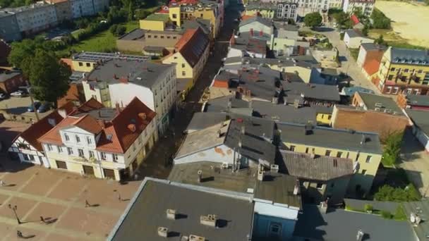 Plac Jakuba Wejhera Wejherowo Rynek Centrum Market Square Aerial View — 图库视频影像